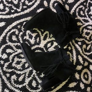 Faith black heeled ankle boots